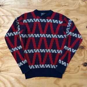 Cross Bay Geometric Knit Vintage 90s Sweater Size M